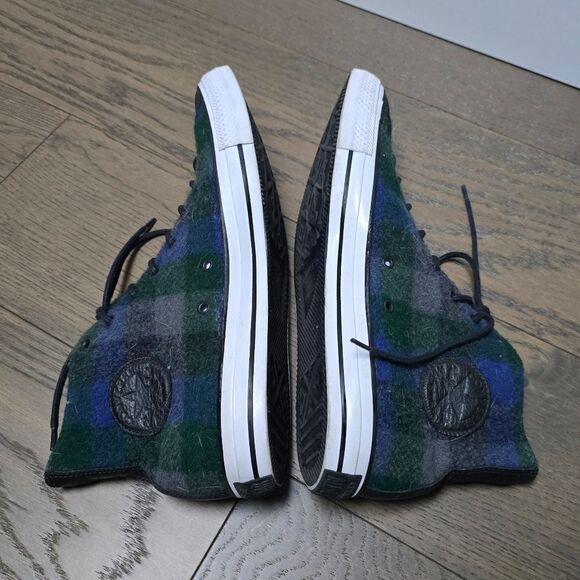 Converse x Woolrich Chuck Taylor All Star High Tops in Blue Plaid - Picture 9 of 11